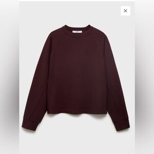 Mango burgundy crew neck sweatshirt sz s small new
